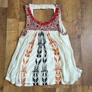 Anthropologie Embroidered Sleeveless Top